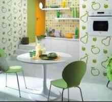 Design interior pentru bucatarie cu tapet si culoare