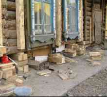Repararea fundatiei unei case vechi din lemn