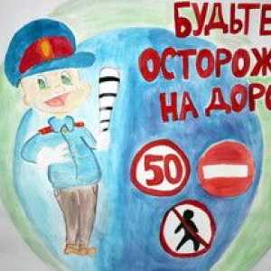 Desenul copilului de siguranță pe drum