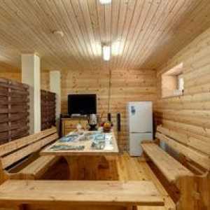 Facilități foto și de design ale sălii de relaxare din saună