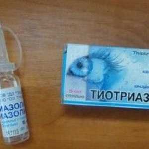 Aplicarea picăturilor de ochi "tiotriazolin"