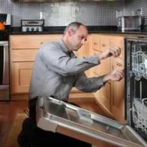 Instalarea mașinii de spălat vase cu mâinile în bucătăria finită